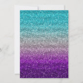 Glam Rainbow Gradient Glitzer Quinceanera Einladung (Rückseite)