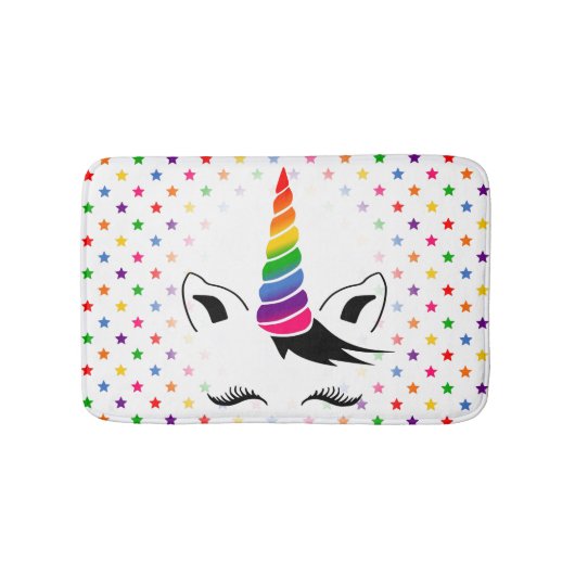 Glam Rainbow Unicorn Badematte (Vorderseite)