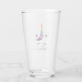 Glam Rainbow Unicorn Glas (Rückseite)