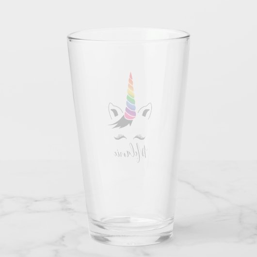Glam Rainbow Unicorn Glas (Rückseite)