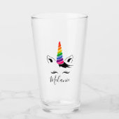 Glam Rainbow Unicorn Glas (Vorderseite)