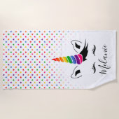 Glam Rainbow Unicorn Strandtuch (Vorderseite)