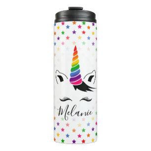 Glam Rainbow Unicorn Thermosbecher
