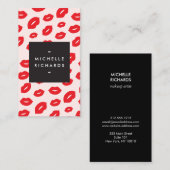 Glam Red and Pink Lip Print for Makeup Artists Visitenkarte (Vorne/Hinten)