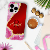 Glam Red and Pink Mit Monogramm Girly Case-Mate iPhone Hülle