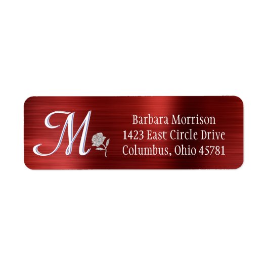 Glam Red Brushed Metal Custom Monogram Return (Vorne)