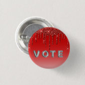 Glam Red Glitter Drip Button (Vorne & Hinten)
