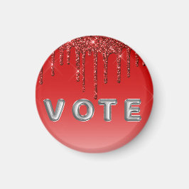 Glam Red Glitter Drip Magnet