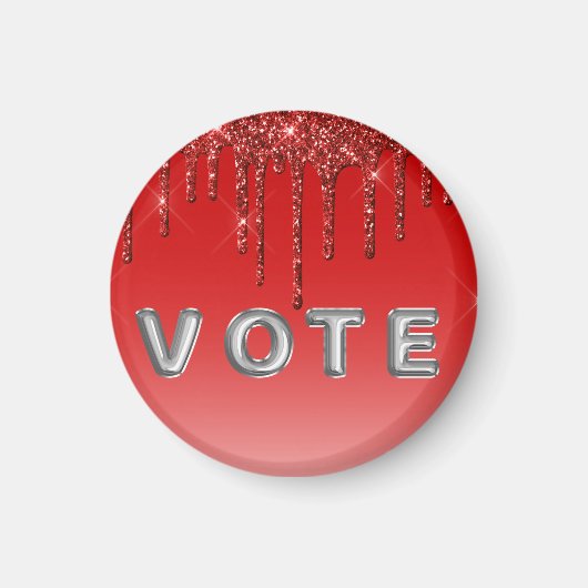 Glam Red Glitter Drip  Magnet (Vorne)