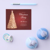 Glam Red Gold Weihnachtsbaum Einladung Programm Me Flyer (Einzeln)
