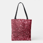 Glam Red Imitats Glitzer Bokeh Glitzern Monogram Tasche (Rückseite)