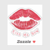 Glam Red Lips "Kiss Me Now" Vinyl Aufkleber (Blatt)