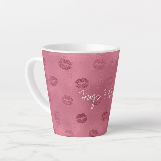 Glam Red Lips Kiss Milchtasse (Linke Ecke)
