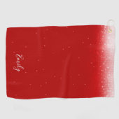 Glam Red Personalisiert Golfhandtuch (Horizontal)