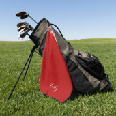 Glam Red Personalisiert Golfhandtuch (Gras)