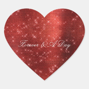 Glam Red Sparkle Herz-Aufkleber