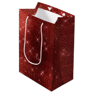 Glam Red Sparkle Mittlere Geschenktüte