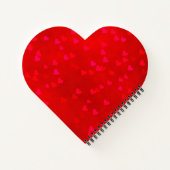 Glam Red Valentine Gold Name Heart Spiral Notebook Notizblock (Rückseite)