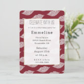 Glam Red White Diamond Lippen Einladung (Stehend Vorderseite)