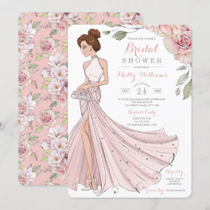 Glam Redhead Bride Brautparty Einladung