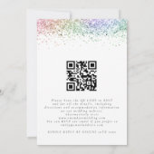 Glam Regenbogen Glitter QR-Code Hochzeit Einladung (Rückseite)