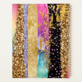 Glam Regenbogen Glitzer Pinselstriche elegant funk Planer (Rückseite)