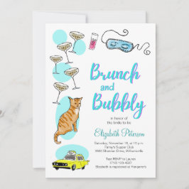 Glam Retro Cocktail Party HandGezeichnet Brautpart Einladung