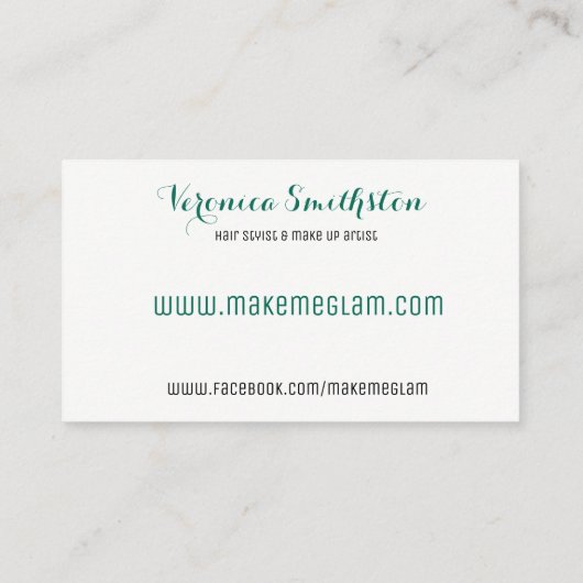 Glam Retro Hair Salon/Stylist Business Card Visitenkarte (Rückseite)