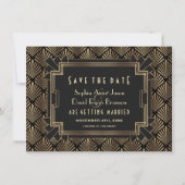 Glam Roaring 20's Gold Black Great Gatsby Save The Date (Vorderseite)