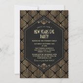 Glam Roaring 20's Gold Great Gatsby Silvester Einladung (Vorderseite)