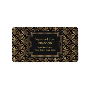 Glam Roaring 20's Great Gatsby 1920s Wedding Adressaufkleber