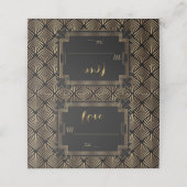 Glam Roaring 20's Great Gatsby 1920s Wedding Platzkarte (Außenseite Aufgefaltet)