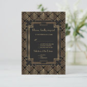 Glam Roaring 20's Great Gatsby 1920s Wedding RSVP (Stehend Vorderseite)