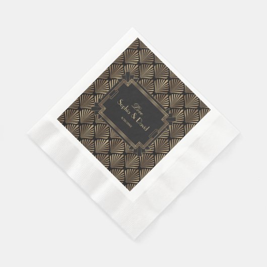 Glam Roaring 20's Great Gatsby 1920s Wedding Serviette (Ecke)