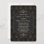 Glam Roaring 20s Great Gatsby Art Deco Sweet 16 Einladung (Vorderseite)