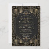 Glam Roaring 20s Great Gatsby Art Deco Wedding Einladung (Vorderseite)