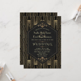 Glam Roaring 20s Great Gatsby Art Deco Wedding Einladung