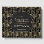 Glam Roaring 20s Great Gatsby Art Deco Wedding Gästebuch (Vorderseite)