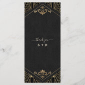 Glam Roaring 20s Great Gatsby Art Deco Wedding Menükarte (Rückseite)