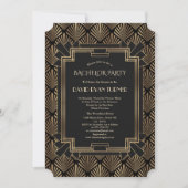 Glam Roaring 20's Great Gatsby Bachelor Party Einladung (Vorderseite)