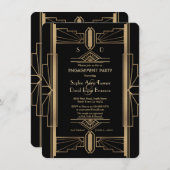 Glam Roaring 20's Great Gatsby Engagement Party Einladung (Vorne/Hinten)