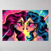 Glam Rock Sisters - Electric Pop Art Poster (Vorne)