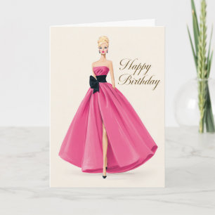 Glam rosa Kleid Geburtstagskarte für Sie Karte