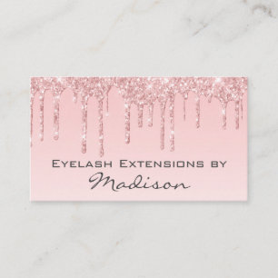 Glam Rosa Rose Gold Glitzer Tropfen Makeup Eyelash Visitenkarte