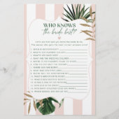 Glam rosa Streifen Wer kennt das beste Spiel der B (Vorderseite)