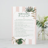 Glam rosa Streifen Wer kennt das beste Spiel der B (Stehend Vorderseite)