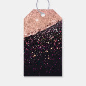 Glam Rose Black Glitzer Blush Rose Hochzeit Geschenkanhänger (Rückseite)