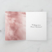 Glam Rose Blush Pink Fox Bunny Weihnachten Karte (Innenseite)