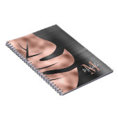 Glam Rose Gold Black Metallic Notizblock (Rechte Seite)