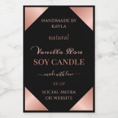 Glam Rose Gold & Black Product Packaging Labels Lebensmitteletikett (Einzelnes Label)